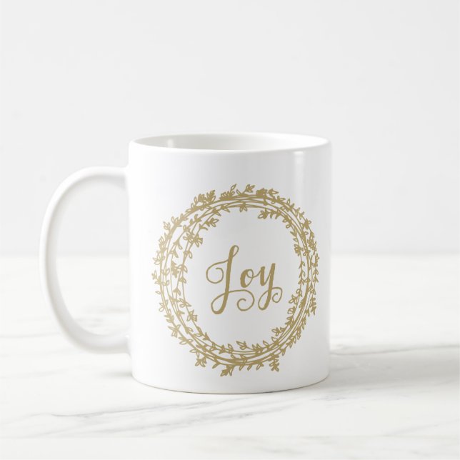 Joy Wreath | Holiday Coffee Mug (Left)