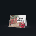 Joy & Wreath Holiday Collection Card<br><div class="desc">Celebrate the holidays with this collection featuring the word "Joy",  a wreath,  and a holly plant.</div>