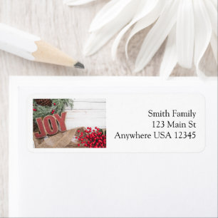 Joy & Wreath Holiday Collection Return Address Label