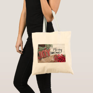 Joy & Wreath Holiday Collection Tote Bag