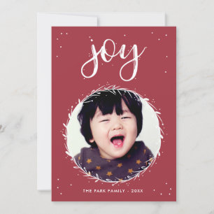 Joy Wreath - Red & White Holiday Photo