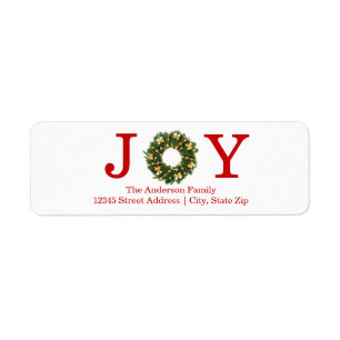 Joy Wreath - Return Address Label