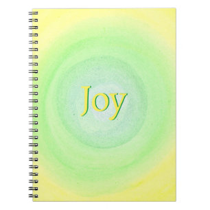 Joy, yellow and green letters yellow green blends notebook