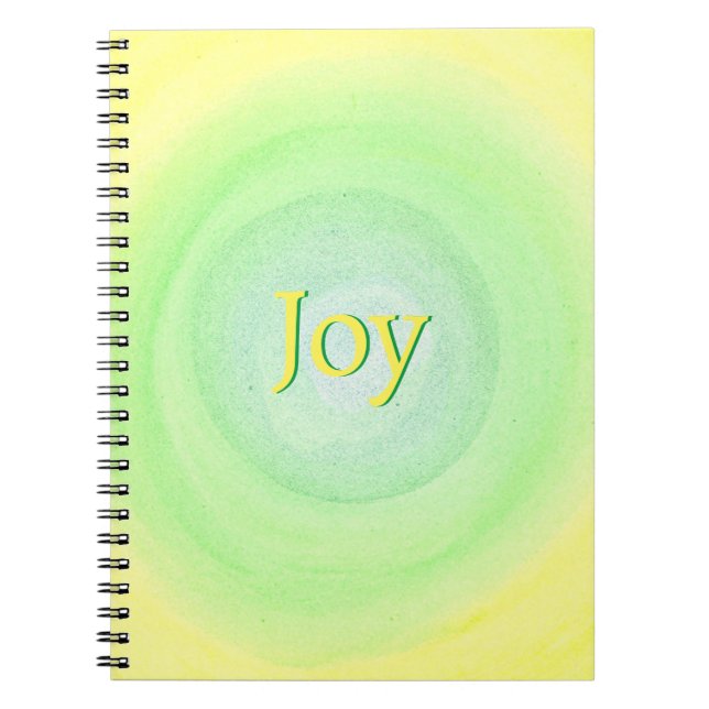 Joy, yellow and green letters yellow green blends notebook (Front)