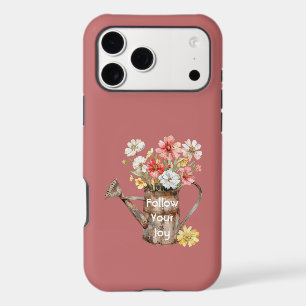 Joy Yellow Pink Flowers Watering Can