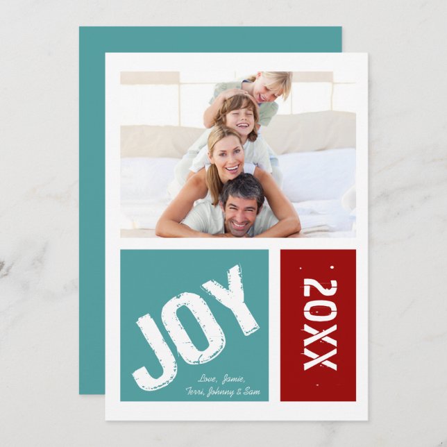 Joy Your Photo Christmas Card (Front/Back)