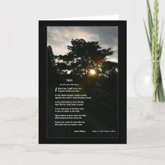Joyce Kilmer poem Trees for 5x7 frame folded Card