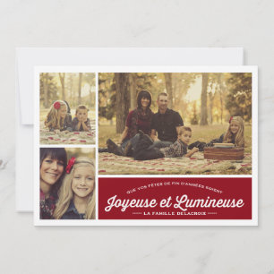 Joyeuse et Lumineuse 3 carte de photo de vacances