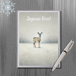  Joyeuses fêtes - roe deer no2 Foil Holiday Postcard