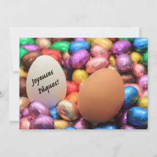 Joyeuses Pâques Chocolate easter eggs Holiday Card