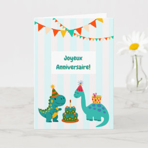 Joyeux Anniversaire Carte Dinosaure Dinosaur Card 