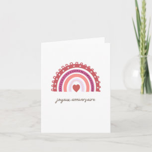 Joyeux anniversaire French birthday card rainbow 