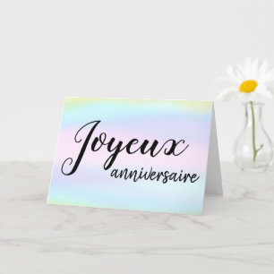 Joyeux Anniversaire French Birthday Watercolor Card