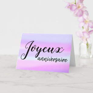 Joyeux Anniversaire French Birthday Watercolor Card