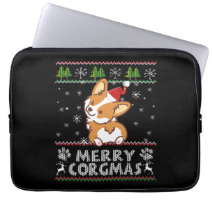 Joyeux Corgmas Noel Corgi Laptop Sleeve
