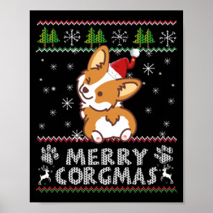 Joyeux Corgmas Noel Corgi Poster