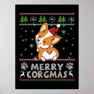 Joyeux Corgmas Noel Corgi Poster