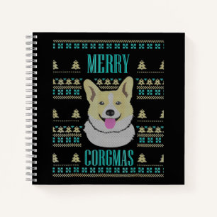 Joyeux Corgmas Ugly Christmas Corgi Notebook