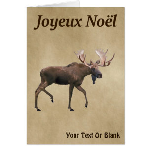 Joyeux Noёl - Bull Moose On Old Paper
