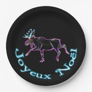 Joyeux Noёl - Electric Moose Paper Plate