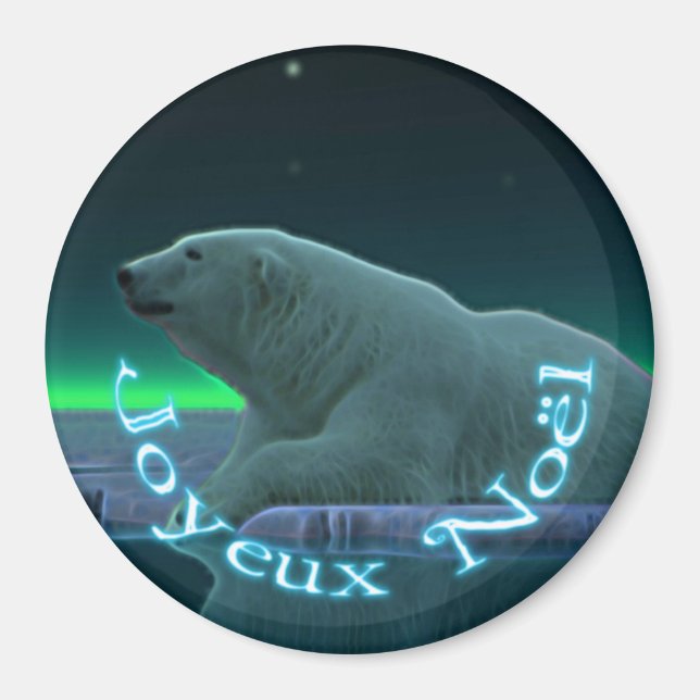 Joyeux Noёl - Ice Edge Polar Bear Magnet (Front)