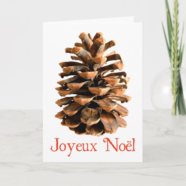 Joyeux Noёl - Jerusalem Pine Cone Holiday Card (Front)