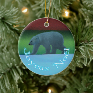 Joyeux Noёl - Polar Lights Polar Bear Ceramic Tree Decoration