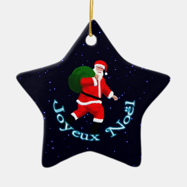Joyeux Noёl - Santa Claus Ceramic Ornament (Front)