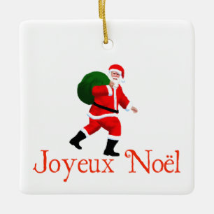 Joyeux Noёl - Santa Claus Ceramic Tree Decoration