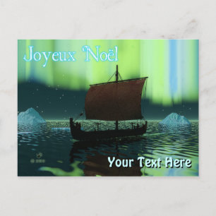 Joyeux Noёl - Viking Ship Postcard