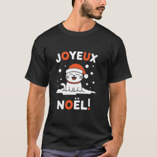 Joyeux No l Khao Manee White Cat Christmas Santa T-Shirt