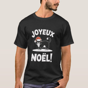 Joyeux No l Tuxedo Cat Christmas Santa T-Shirt