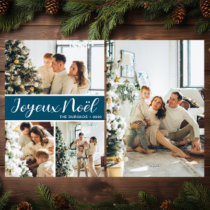 Joyeux Noel 4 Photo Flat Holiday Card