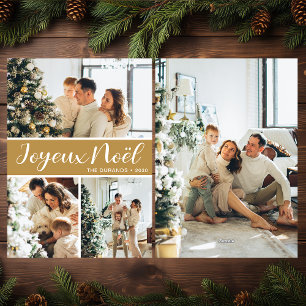 Joyeux Noel 4 Photo Flat Holiday Card