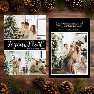 Joyeux Noel 4 Photo Flat Holiday Card
