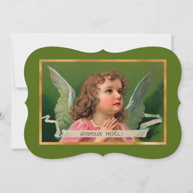 Joyeux Noel Angel Card or Invitation (Front)