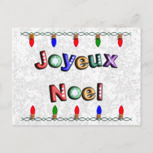 Joyeux Noel Avec Lumieres de Noel Holiday Postcard