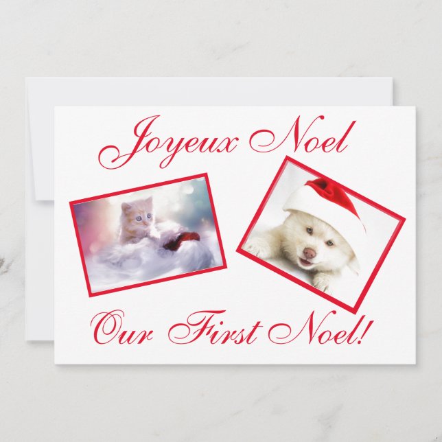 Joyeux Noel Best Friends Pets First Noel Card (Front)