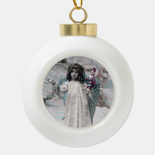 Joyeux Noel  Ceramic Ball Christmas Ornament (Front)