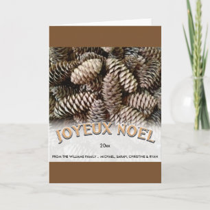 Joyeux Noel Christmas Holiday Pine Cone Custom