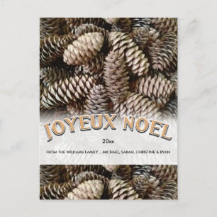 Joyeux Noel Christmas Holiday Pine Cone Custom