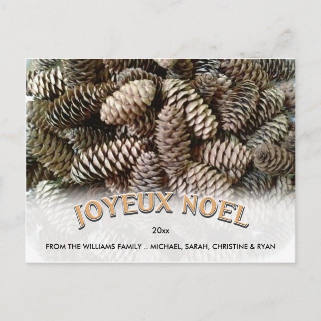 Joyeux Noel Christmas Holiday Pine Cone Custom (Front)