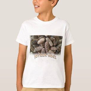 Joyeux Noel Christmas Holiday Pine Cone T-Shirt