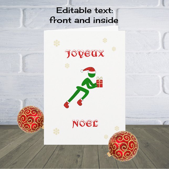 Joyeux Noel christmas runner french language Holiday Card (Creator Uploaded)