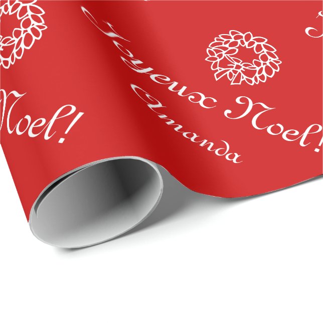 Joyeux Noel Christmas wrapping paper | Personalise (Roll Corner)