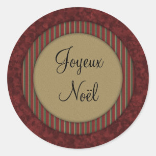 Joyeux Noël Classic Round Sticker