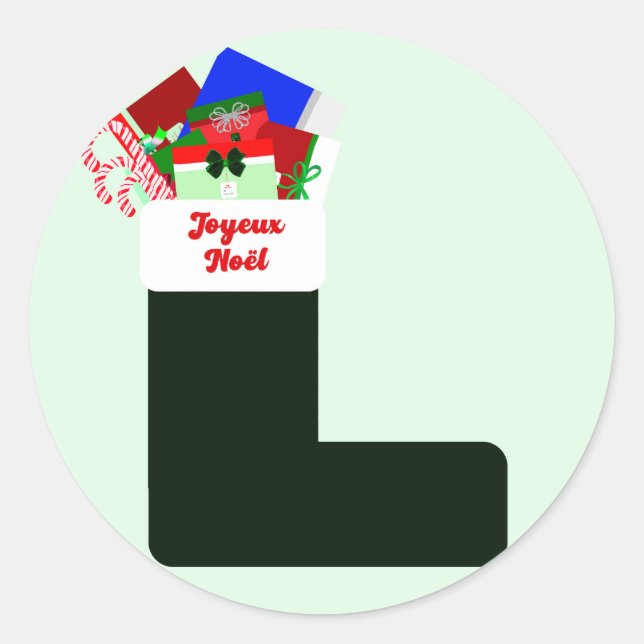 Joyeux Noel Classic Round Sticker (Front)