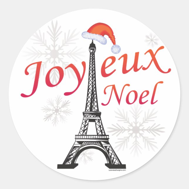 Joyeux Noel Classic Round Sticker (Front)