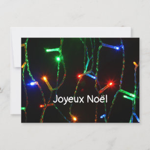 "Joyeux Noël" colourful Christmas lights Card