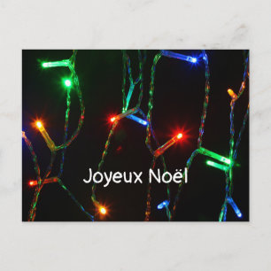 "Joyeux Noël" colourful Christmas lights Postcard